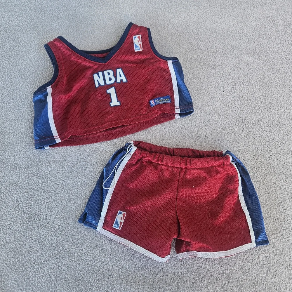 Build A Bear NBA Basketball Uniform Outfit Red Shorts Top Jersey BAB
